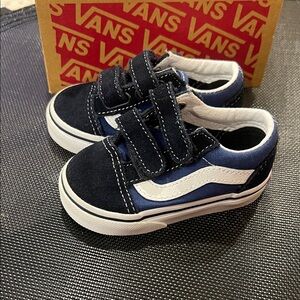 Vans Kids Navy and White Sneakers